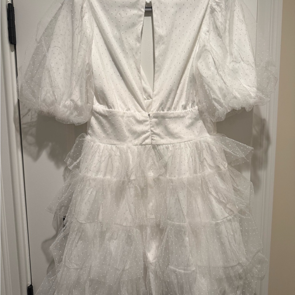 Lulu's White Ruffle Dress - Picture 2 of 3